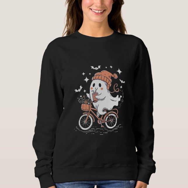 Cute Halloween Ghost T-shirt, Halloween Women T Shirt (Framsida)