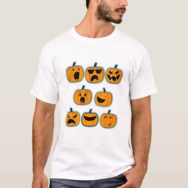 Cute Halloween Ghost-Tecknad Design T Shirt (Framsida)