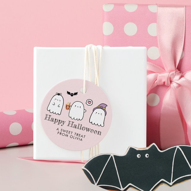 Cute Halloween Ghost Treat Gåvor Etiketter (Skapare uppladdad)