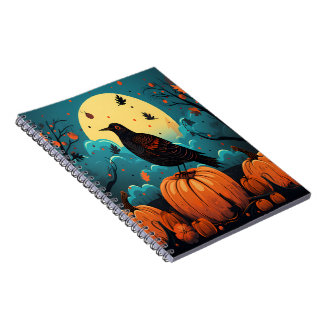 Cute Halloween Ghost Trick eller Treat Brown Bag Anteckningsbok