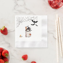 Cute Halloween Ghost Witch med Broom och Pumpkin