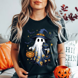 Cute Halloween Ghost Witch | Spooky Bus eller godi T Shirt