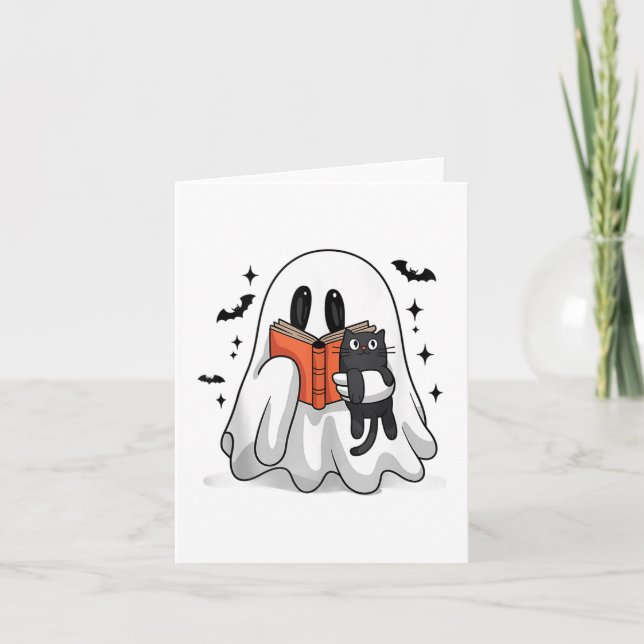 Cute Halloween GhostReading Bok Tanktop_1 Kort (Framsida)