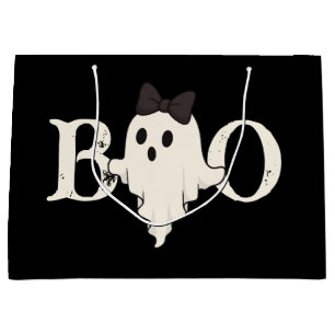 Cute Halloween Gift Bag - Boo Ghost med Bow