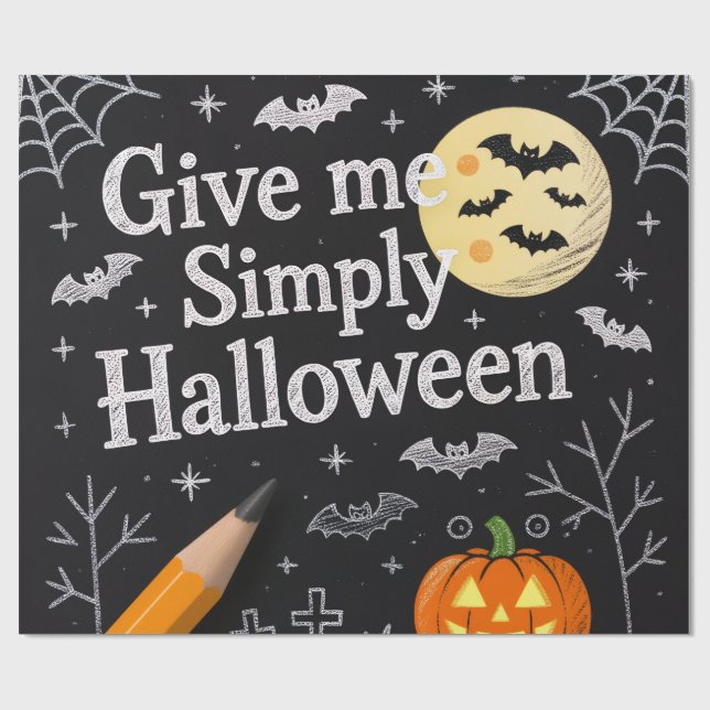 Cute Halloween Gift Wrap Presentpapper (Platt)