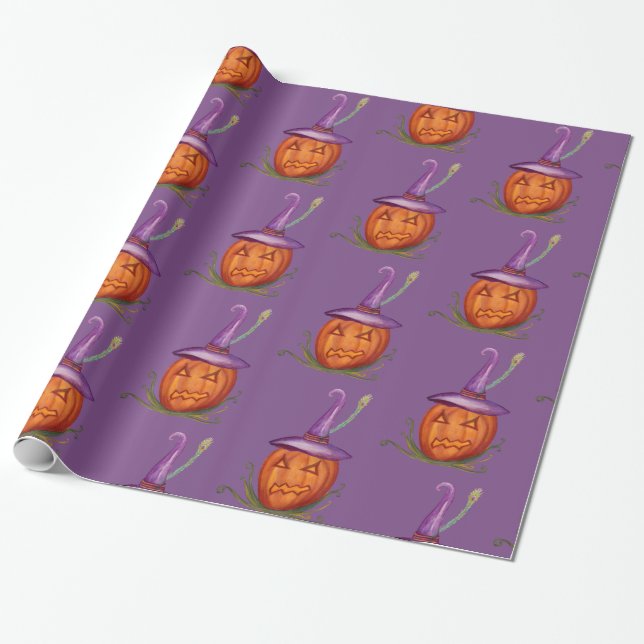 Cute Halloween Gift Wrapping Papper Presentpapper (Utrullad)
