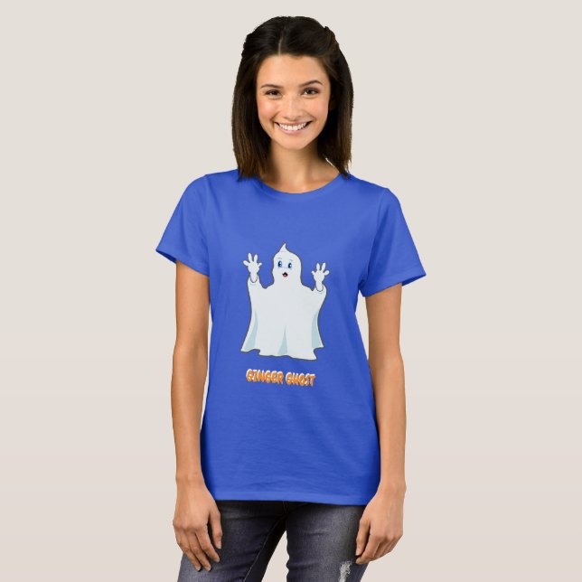 Cute Halloween Ginger Ghost T Shirt (Hel framsida)