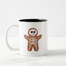 Cute Halloween Gingerbread Skeleton Cookie Två-Tonad Mugg