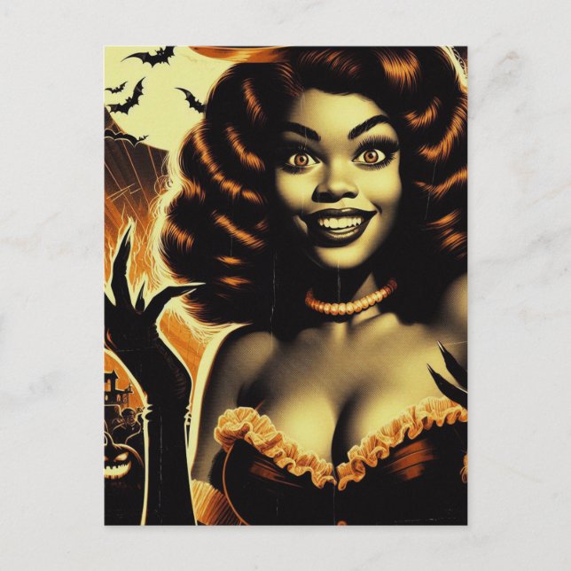 Cute Halloween Girl Vykort (Framsida)