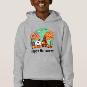 Cute Halloween Gnome och Ghost med Text Boy's T Shirt