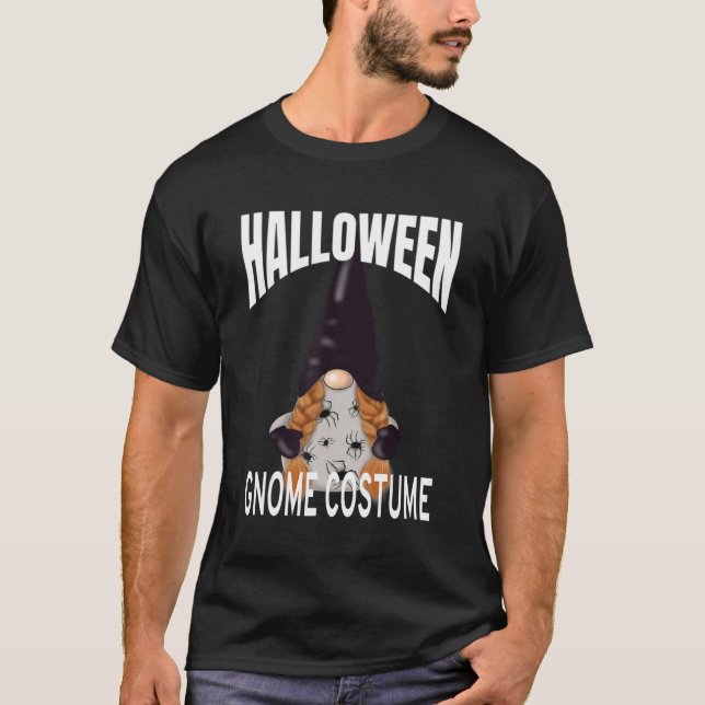 Cute Halloween Gnome Spider Costume T Shirt (Framsida)