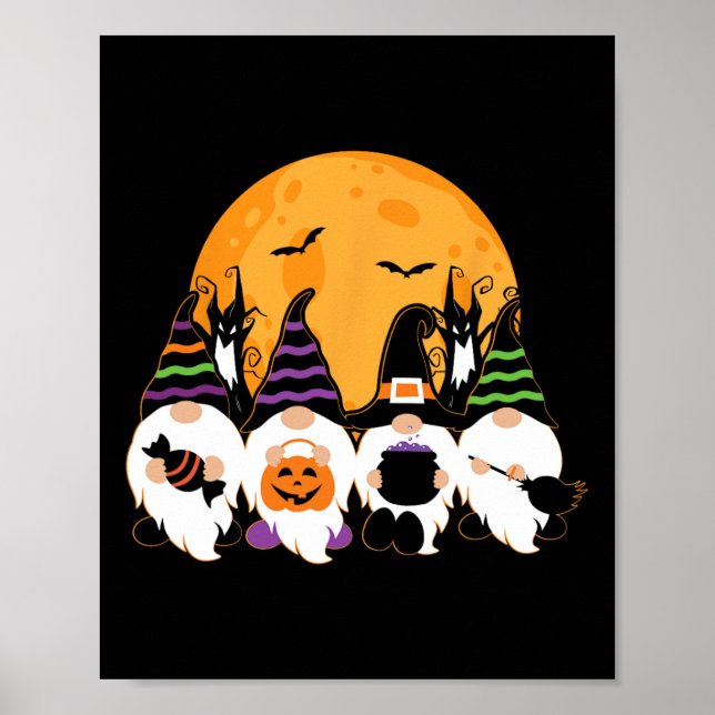 Cute Halloween Gnome Spooky  Trick eller Tre Poster (Framsidan)