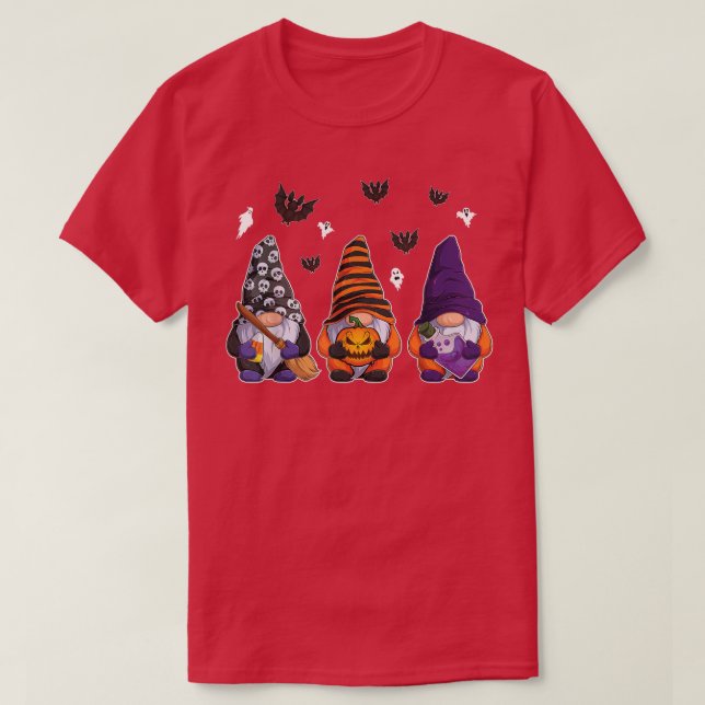 Cute Halloween Gnomes Autumn Pumpkins Fall Helgdag T Shirt (Design framsida)