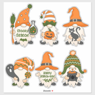 Cute Halloween Gnomes Klistermärken