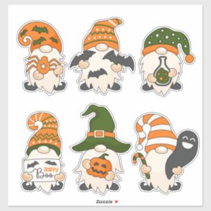 Cute Halloween Gnomes Klistermärken
