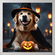 Cute Halloween Golden Retriever Hund Oktoberfall
