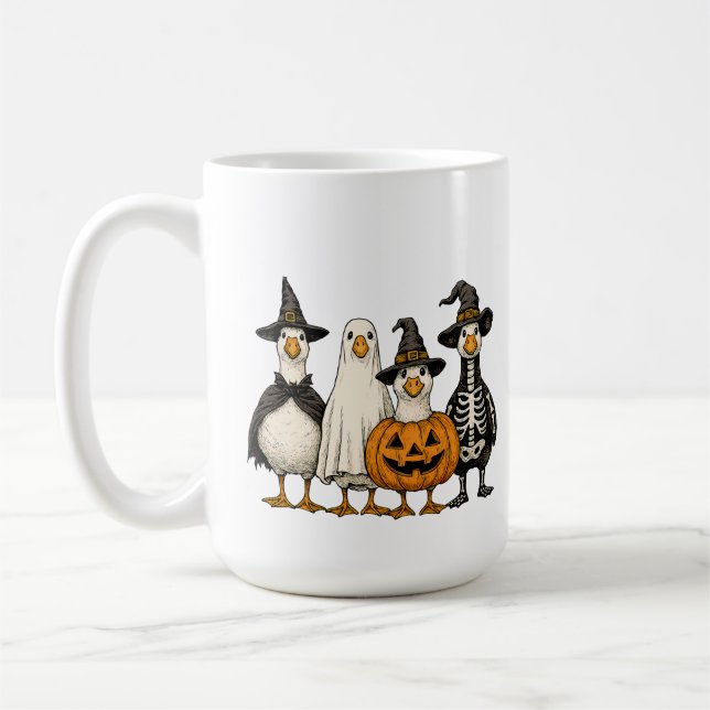Cute Halloween Goose Costumes | Witch Ghost Pumpki Kaffemugg (Vänster)