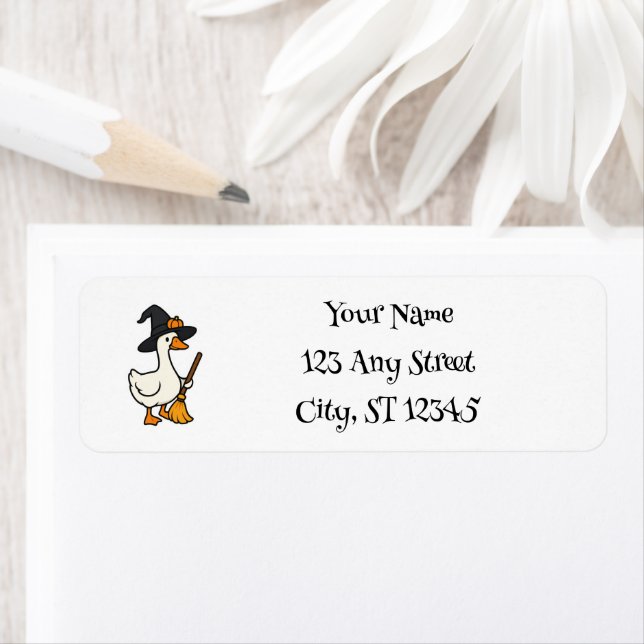 Cute Halloween Goose Returadress Etikett (Insitu)