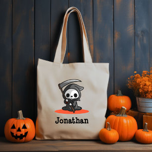 Cute Halloween Grim Reaper Ghost Namn Tygkasse