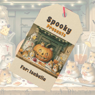 Cute Halloween Hamster Snack Party Presentetikett