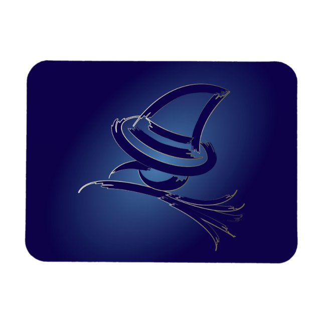 Cute Halloween-häxa Magnet (Horisontell)