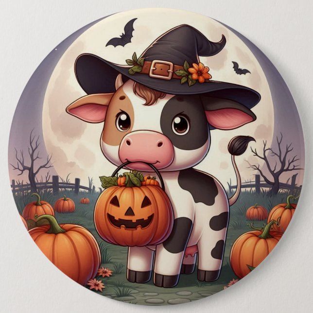Cute Halloween häxko Knapp (Framsida)