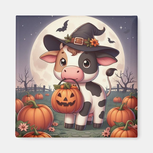 Cute Halloween häxko Magnet (Framsidan)