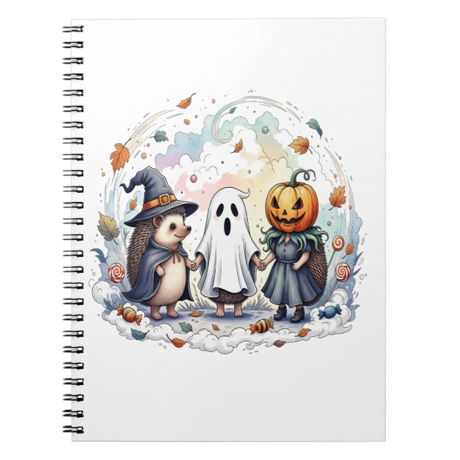 Cute Halloween Hedgehogs Costume Anteckningsbok (Framsidan)