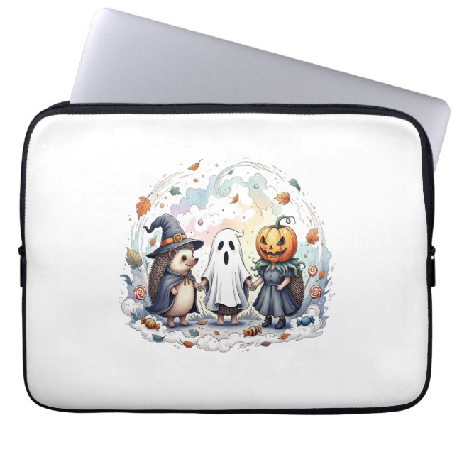 Cute Halloween Hedgehogs Costume Laptop Fodral (Framsidan)