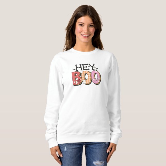 Cute Halloween Hej Boo T Shirt (Hel framsida)