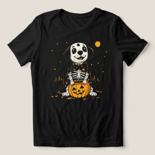 Cute Halloween Hund Skeleton Costume med Pumpkin T Shirt