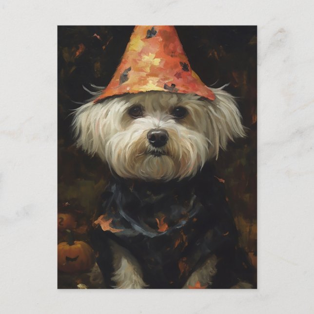 Cute Halloween Hund Vykort (Framsida)