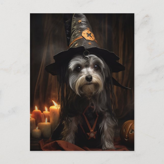 Cute Halloween Hund-vykort Vykort (Framsida)