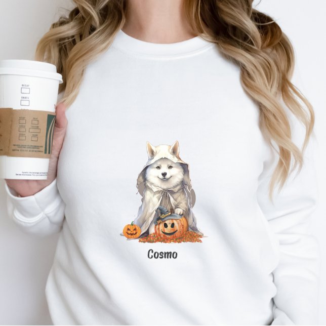 Cute Halloween Husky Hund Ghost Personlig T Shirt (Skapare uppladdad)