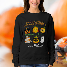 Cute Halloween I Teach Pumpkin in Patch T Shirt
