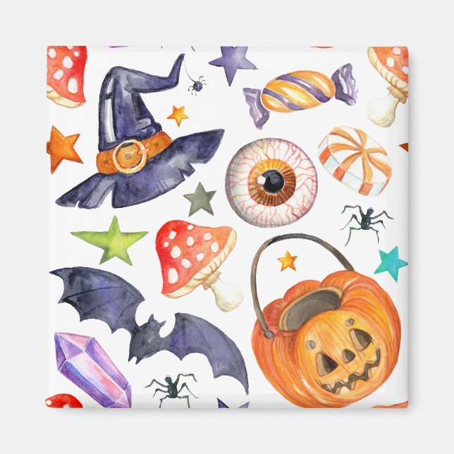 Cute Halloween-illustration Magnet (Framsidan)