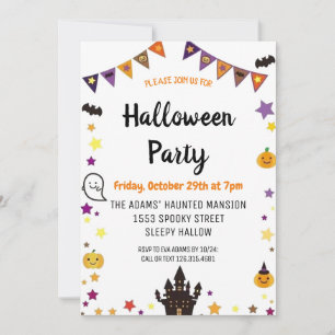 Cute Halloween-inbjudan till poktaculärt parti Inbjudningar