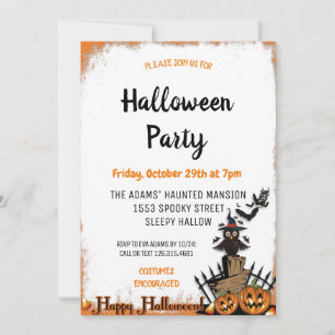 Cute Halloween-inbjudan till poktaculärt parti Inbjudningar