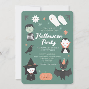 Cute Halloween-inbjudan till poktaculärt parti Inbjudningar