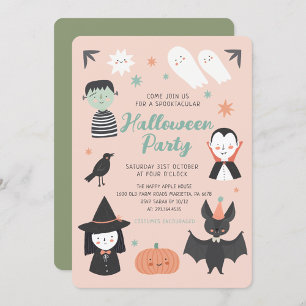 Cute Halloween-inbjudan till poktaculärt parti Inbjudningar