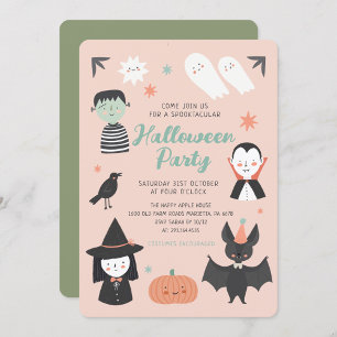 Cute Halloween-inbjudan till poktaculärt parti Inbjudningar