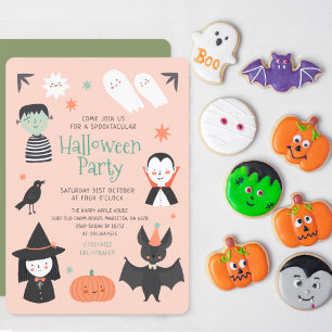 Cute Halloween-inbjudan till poktaculärt parti Inbjudningar