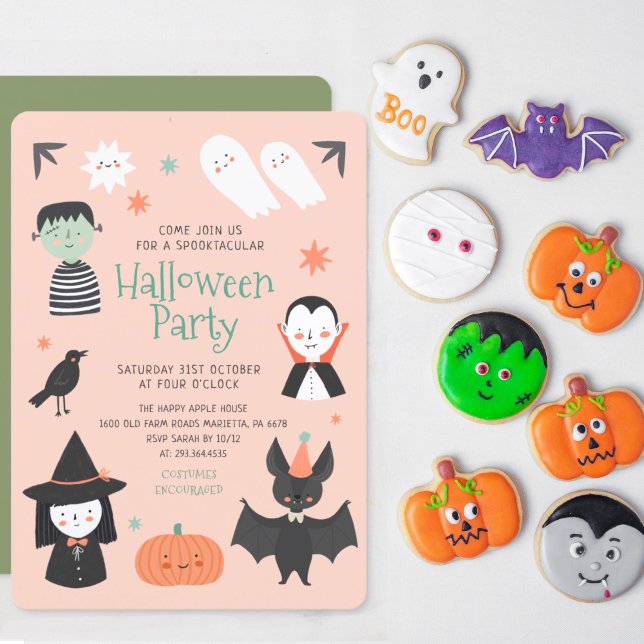 Cute Halloween-inbjudan till poktaculärt parti Inbjudningar (Skapare uppladdad)