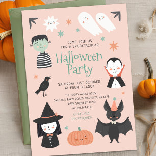 Cute Halloween-inbjudan till poktaculärt parti Inbjudningar