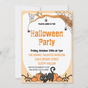 Cute Halloween-inbjudan till poktaculärt parti Inbjudningar