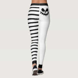 Cute Halloween Jack-O-Lantern Ansikte och Rand Leggings