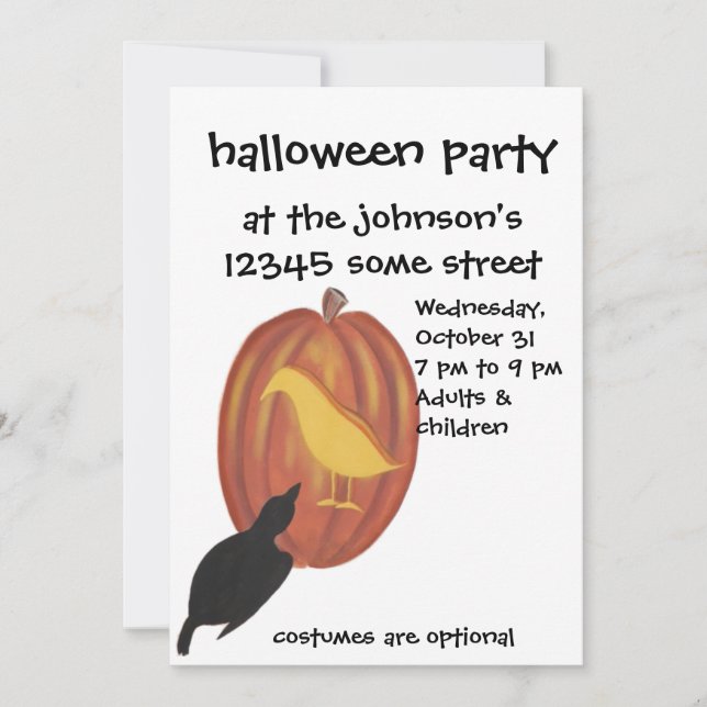 Cute Halloween Jack O'Lantern and Kråka (Framsida)