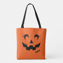 Cute Halloween Jack O'Lantern Dubbla Sided Pumpkin Tygkasse