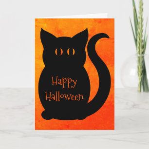 Cute Halloween-katt Kort
