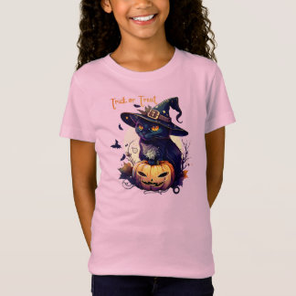 Cute Halloween-katt med en häxhatt. T Shirt